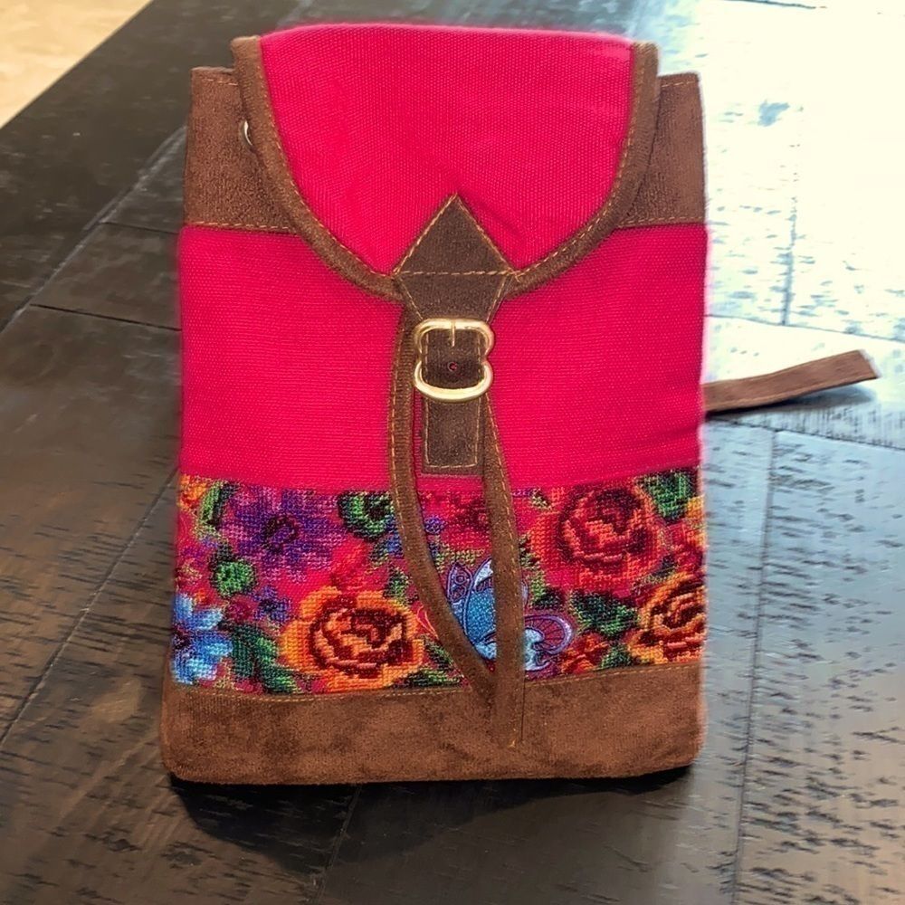 Floral Butterfly Tapestry Suede Adjustable Small Boho Bohemian Backpack